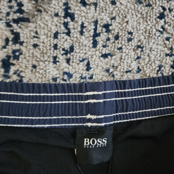 Hugo Boss Shorts Adult Large Navy Killifish Swim Trunks Board Lined Logo Mens L - Picture 5 of 8